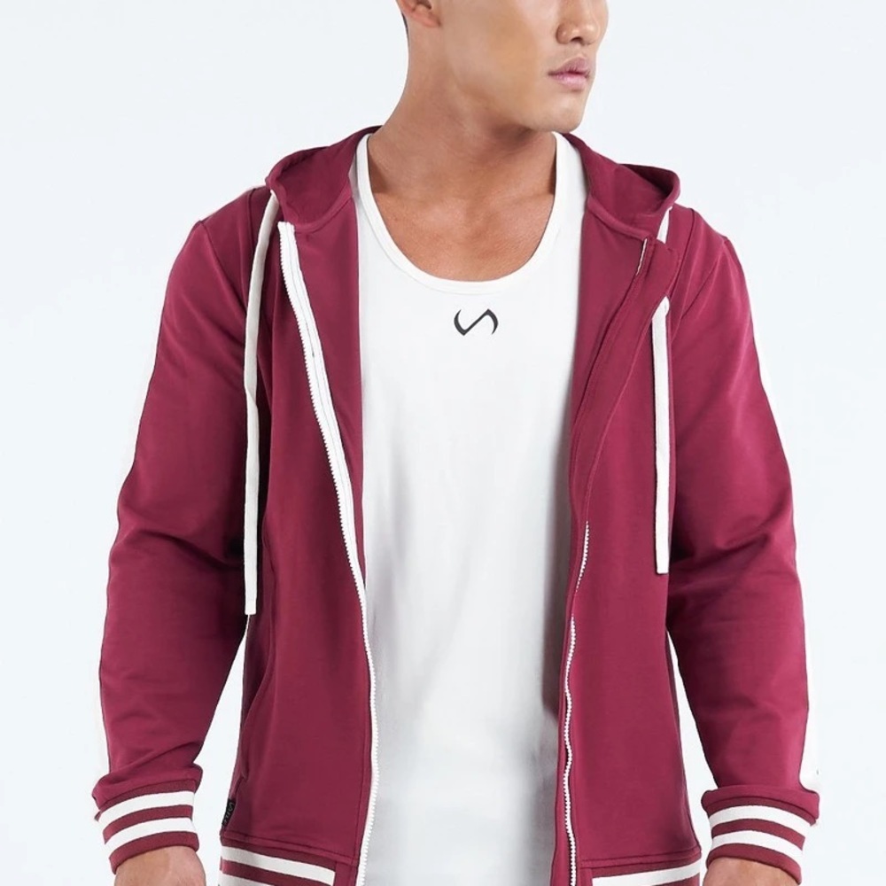 New TLF League Zip Up Hoodie in Garnet